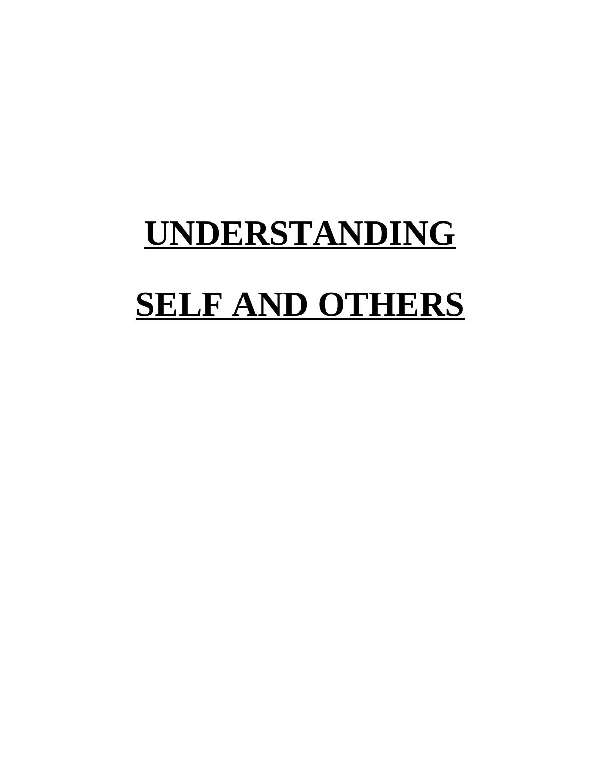 Process of Self - assessment and Development : Report_1