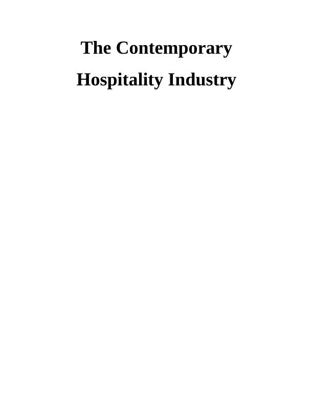 The Contemporary Hospitality Industry Assignment PDF_1