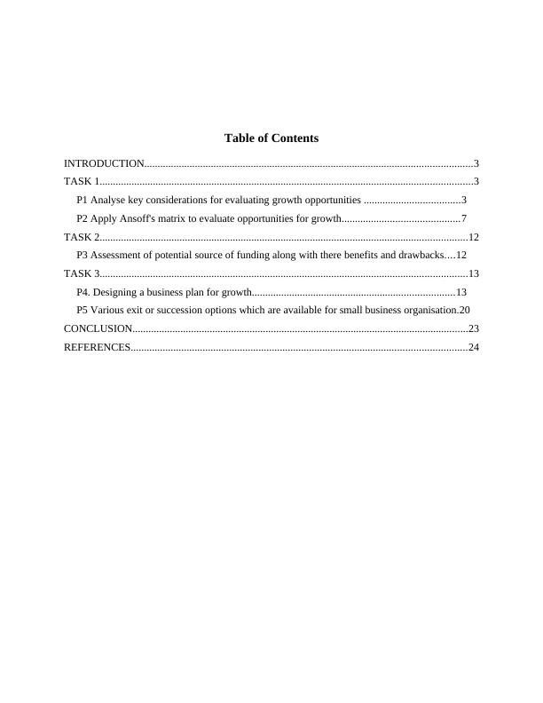 Planning For Growth Assignment Solution (Doc)_2
