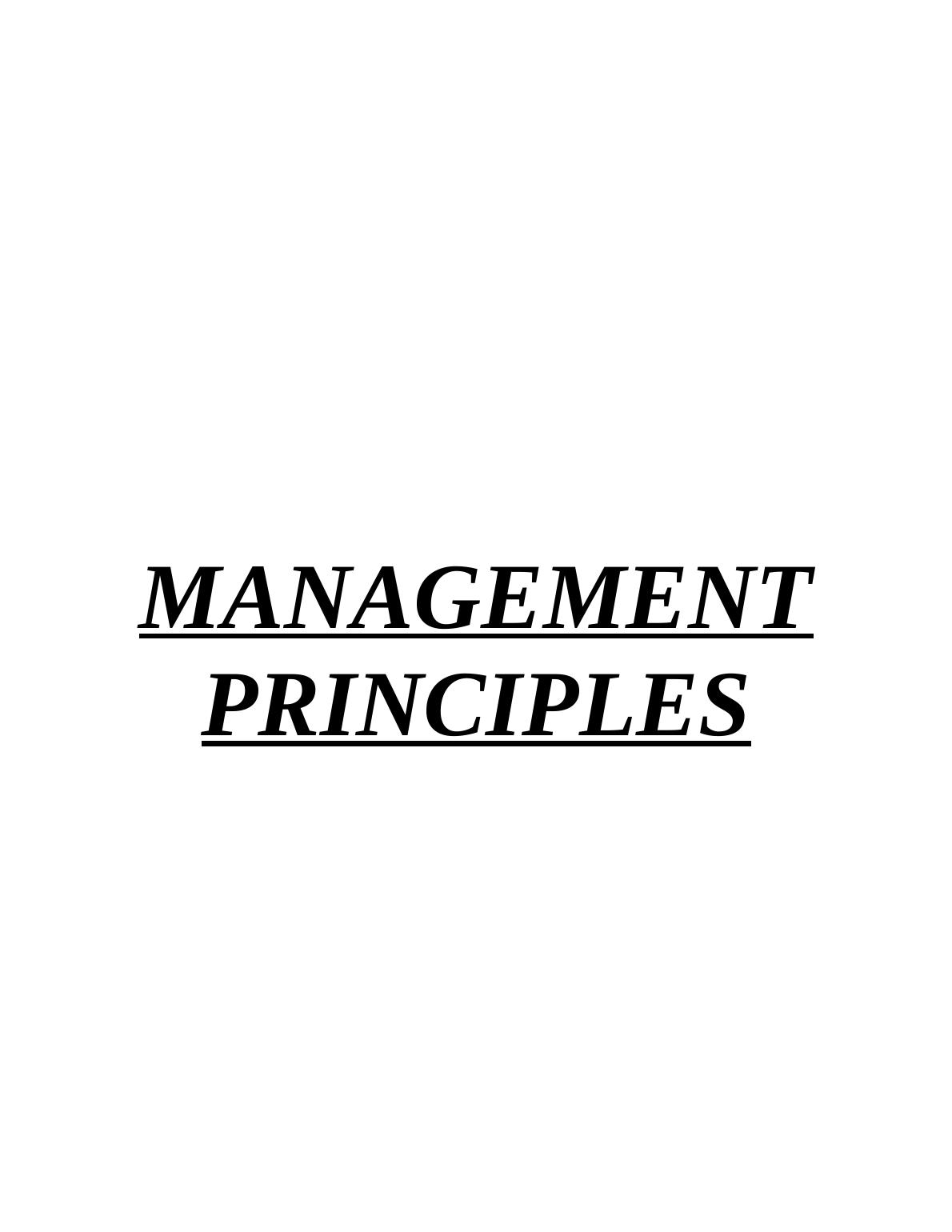 assignment principles of management