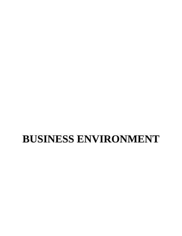 Business Environment of Tesco Plc : Report_1