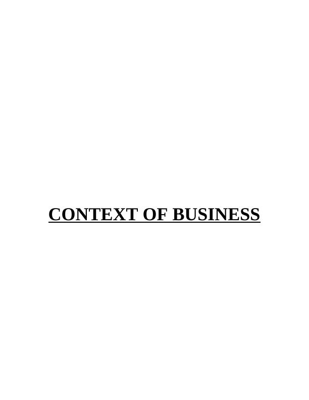 Context of Business Assignment Solution_1