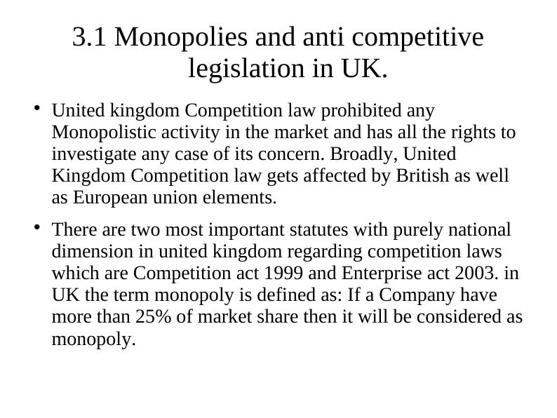 Business Law: Monopolies and Anti-Competitive Legislation in UK_3