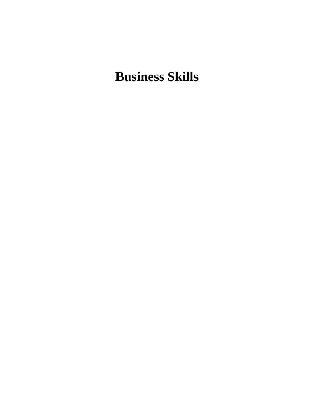 (Solved) Business Skills - Assignment_1