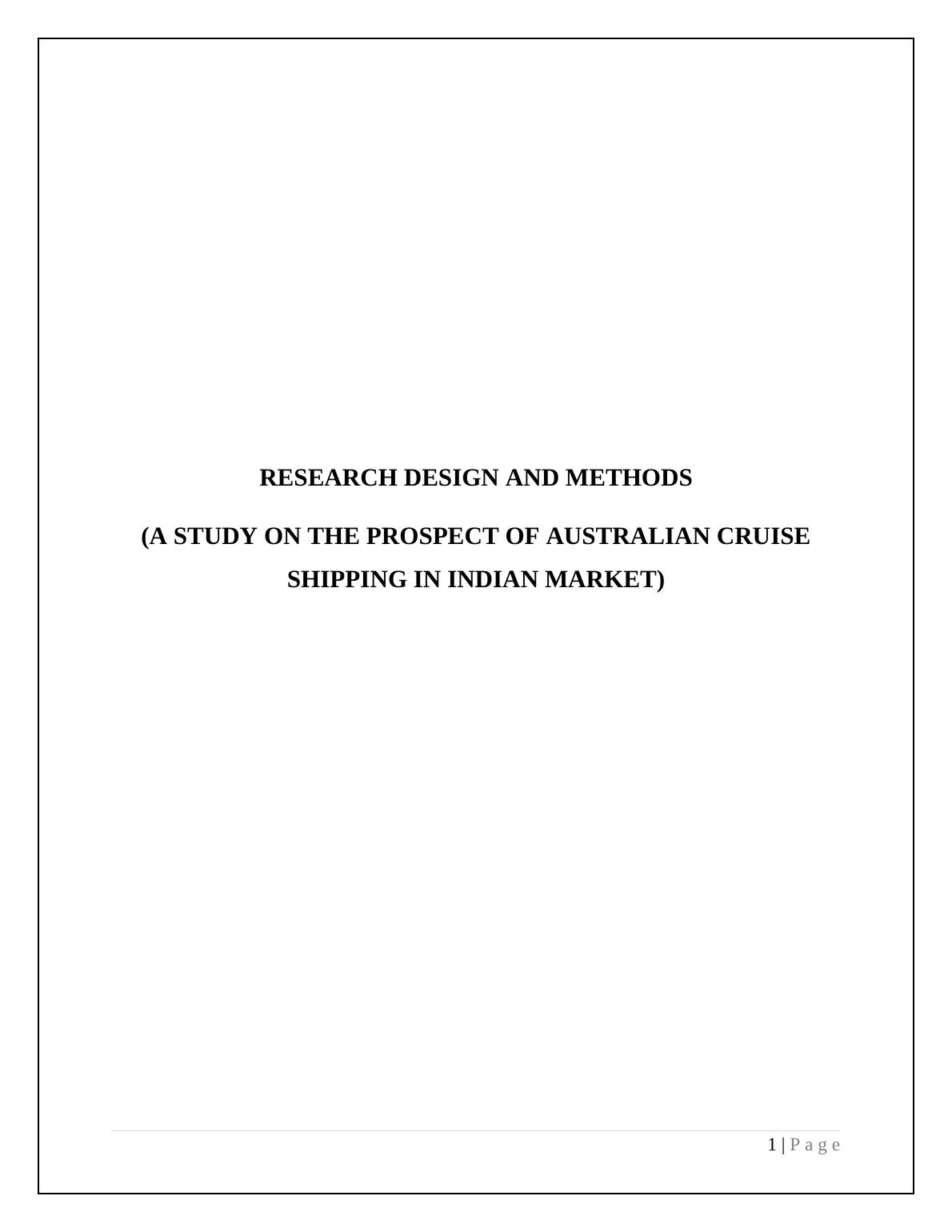 Report on Research Analysis of Marine Cruise Traveler_1