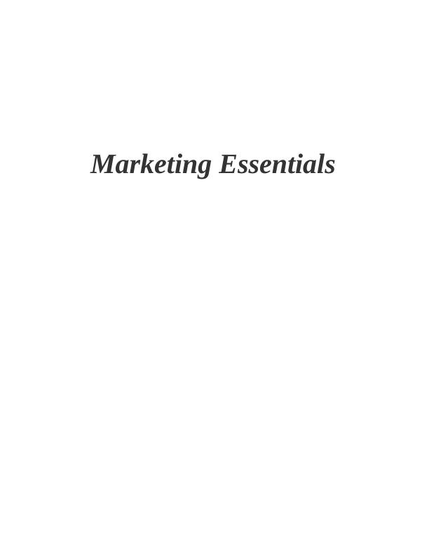 marketing essentials assignment 2