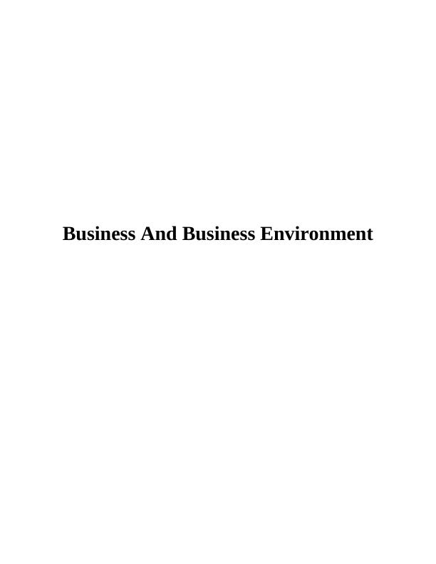 Report on Internal and External Factors of Business : Report_1