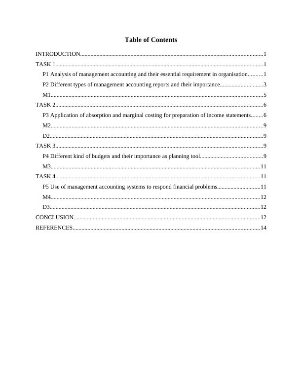 Report on Concepts of Management Accounting and Financial Accounting_2