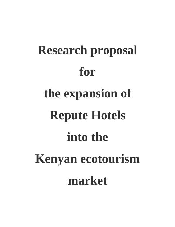 Research Proposal on Hospitality Industry_1