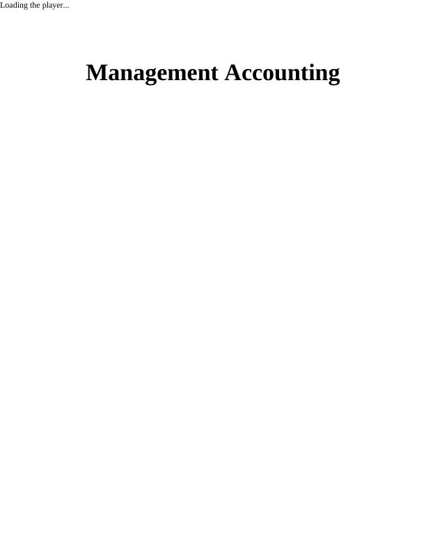 (PDF) Introduction to Management Accounting - Assignment_1