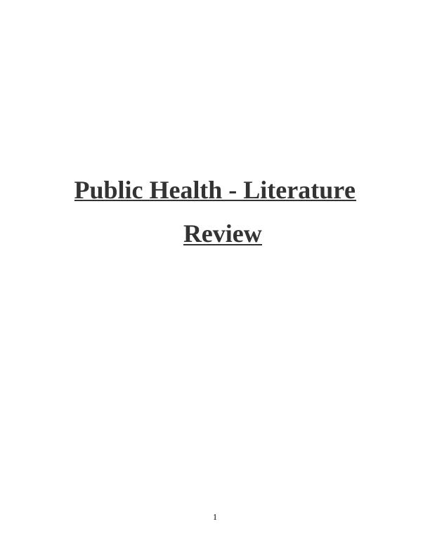 Literature Review on Public Health_1