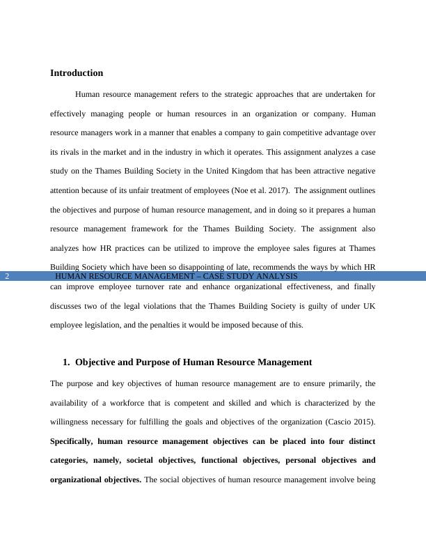 human resource management case study analysis