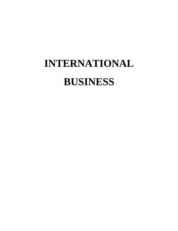 International  Business -  Assignment_1