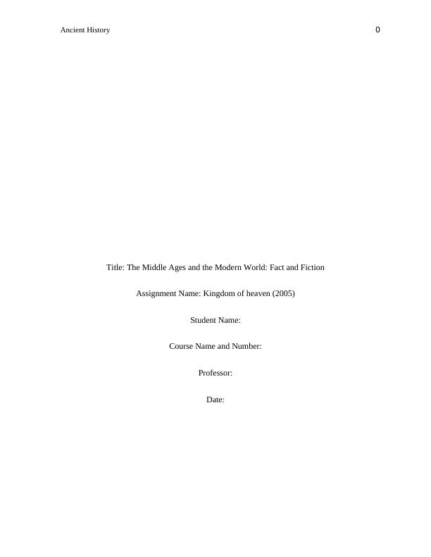 The Middle Ages and the Modern World: Fact and Fiction_1