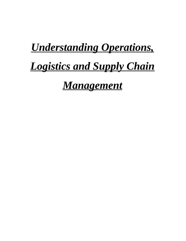 Operations, Logistics and Supply Chain Management - Toyota Motor_1