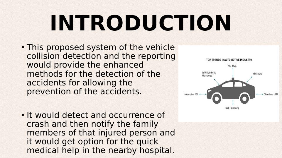 Vehicle Collision Detection and Reporting
