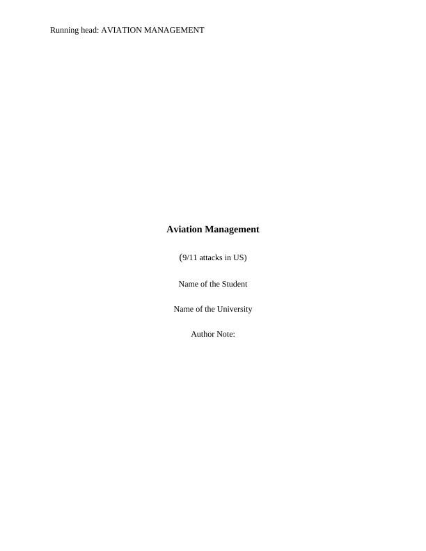 Aviation Management: 9/11 Attacks in US_1