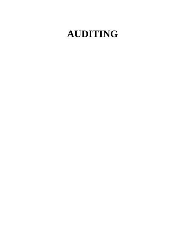 Assignment on Auditing (Doc)_1