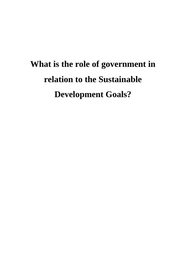 sustainable goals essay