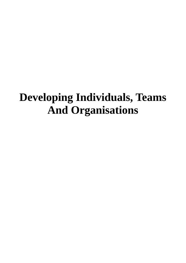 Developing Individuals, Teams And Organisations Assignment -  Whirlpool_1
