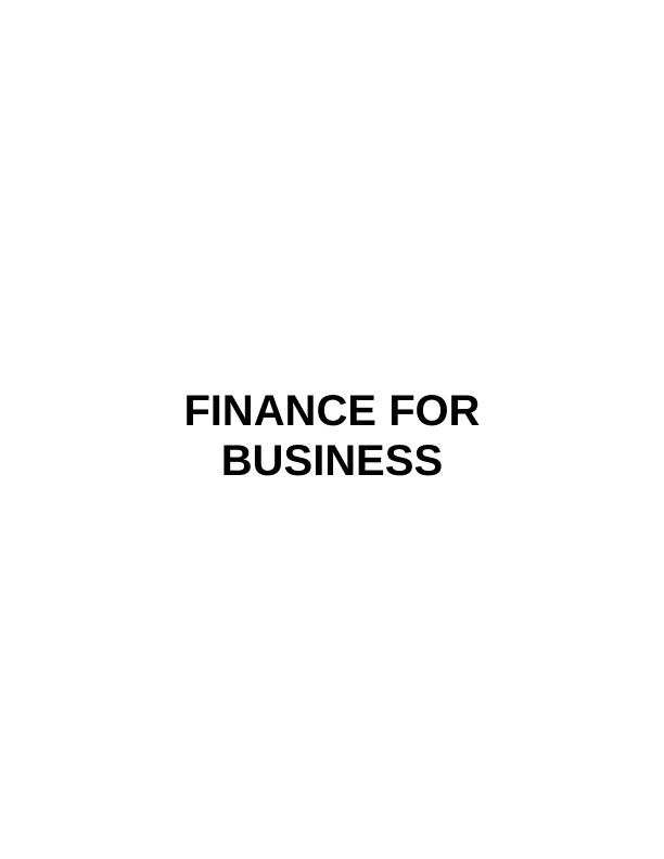 Finance for Business Assignment (Solved)_1