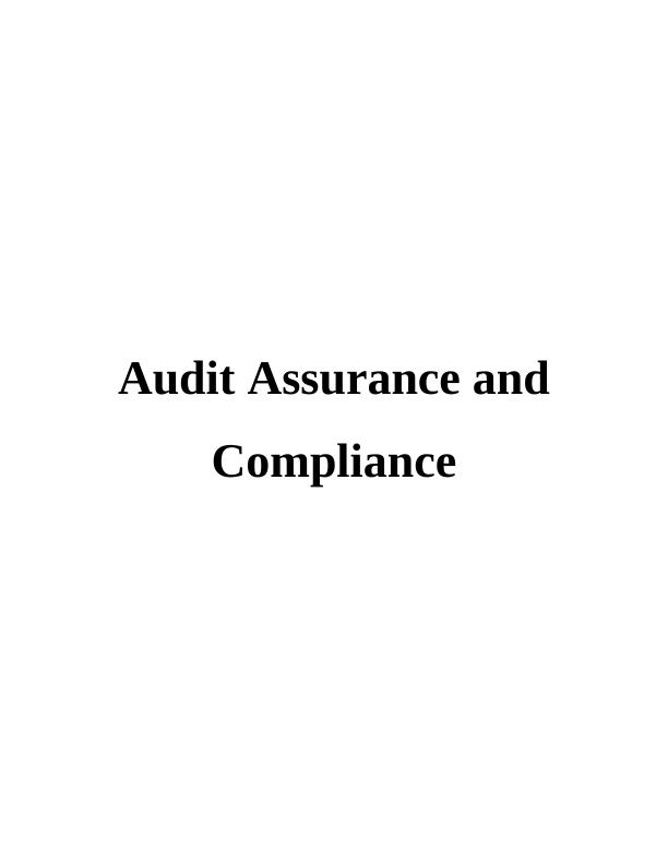 Audit Assurance and Compliance Assignment_1