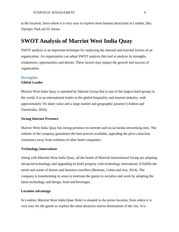 Strategic Management in International Hotel Industry | Marriott_4