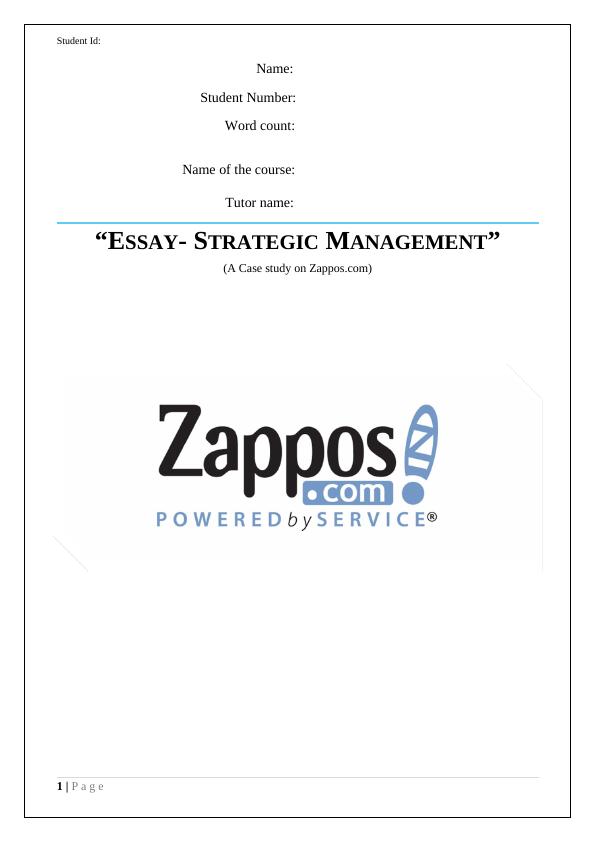 Zappos.com and its Sustainable Competitive Advantage_1