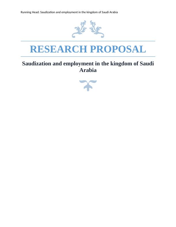 Paper on Saudization and Employment in Kingdom of Saudi Arabia_1