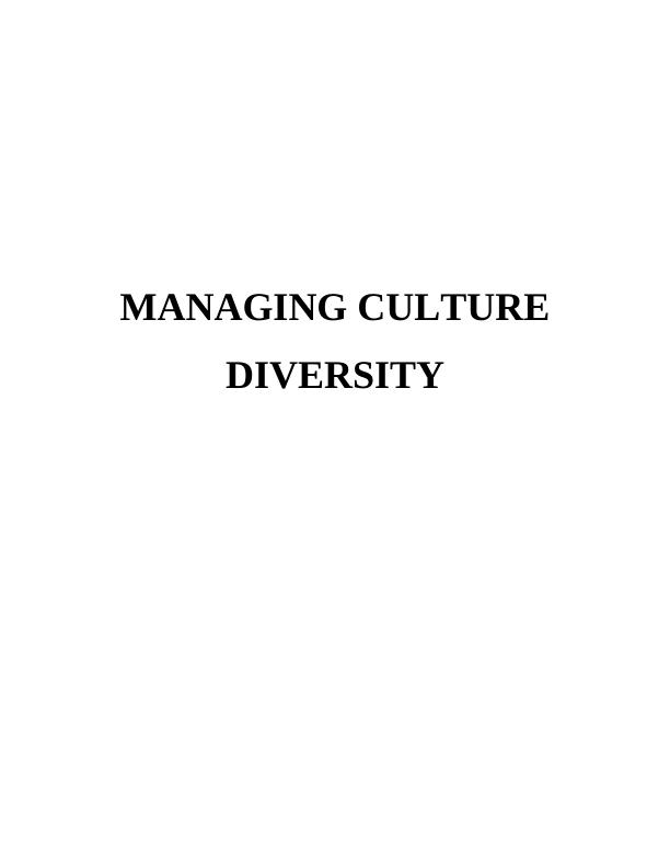 Report on Managing Culture Diversity_1