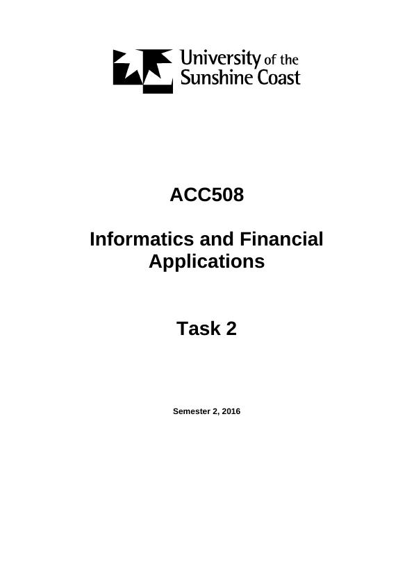 ACC508 Informatics and Financial Applications Assignment_1