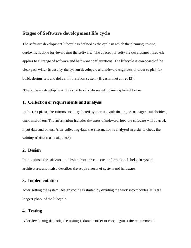 Stages of Software Development Life Cycle Assignment_2