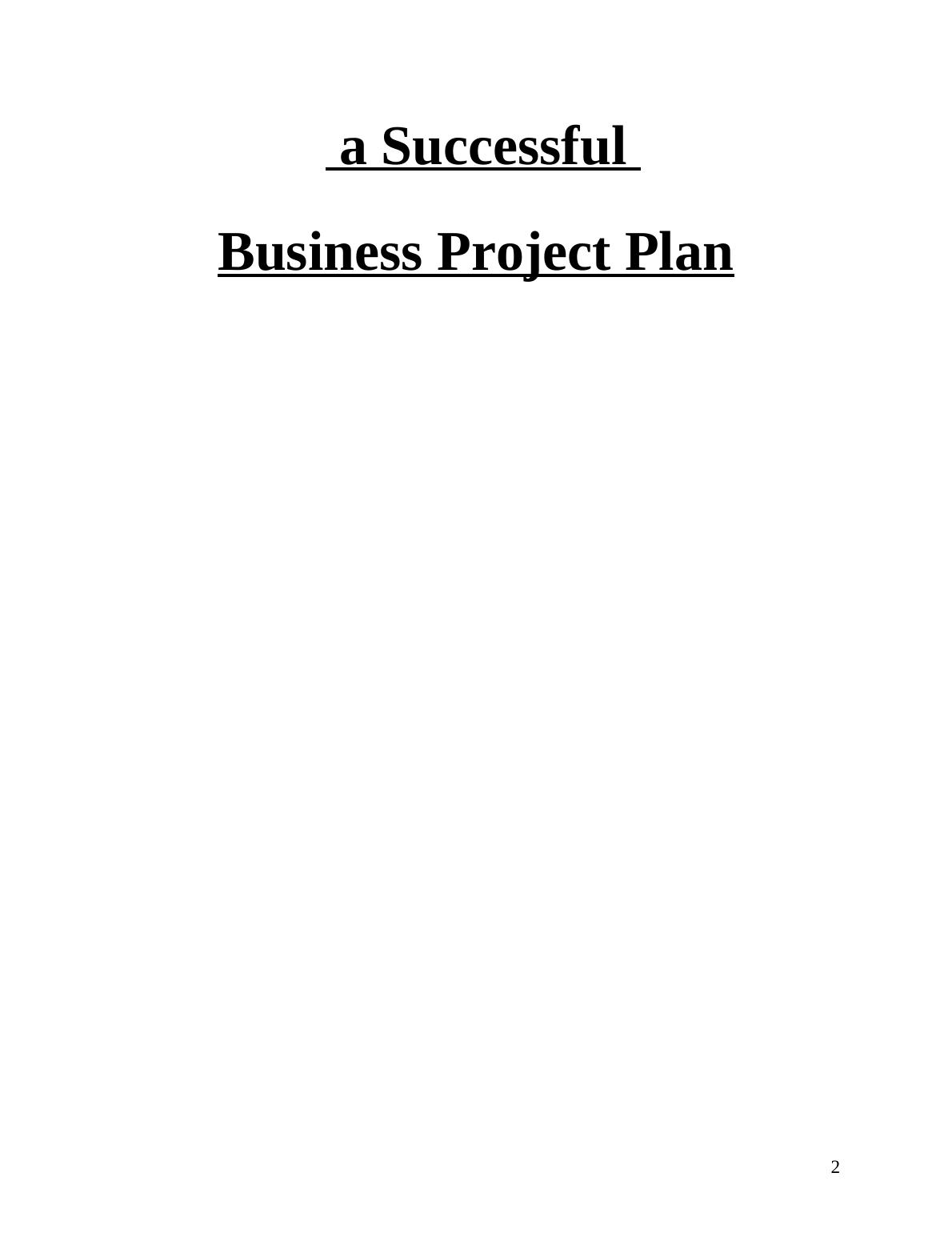 Managing a  Successful Business Project -   Assignment_2