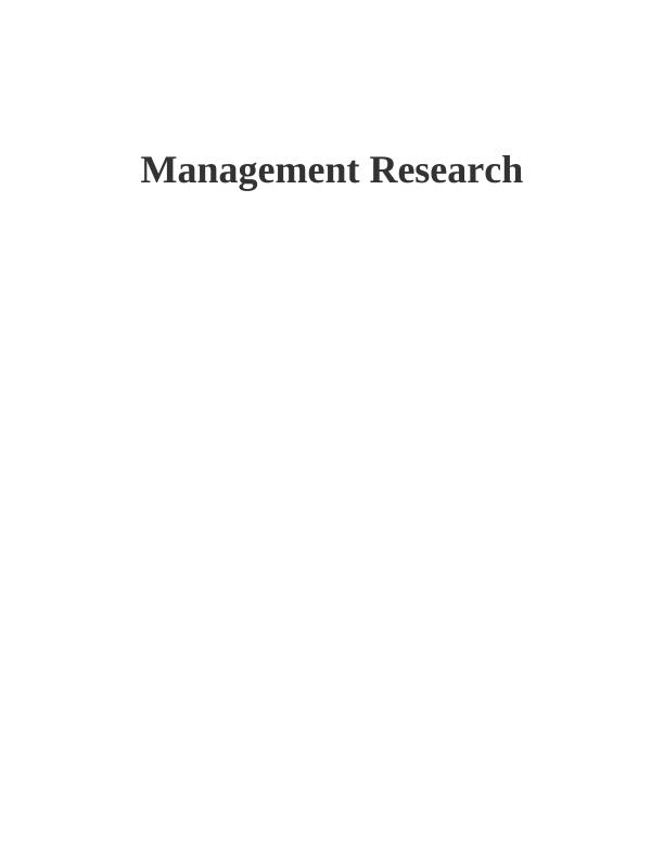 (PDF) Management  Research   Assignment_1