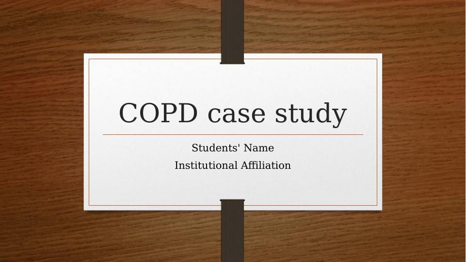 keith rn copd case study