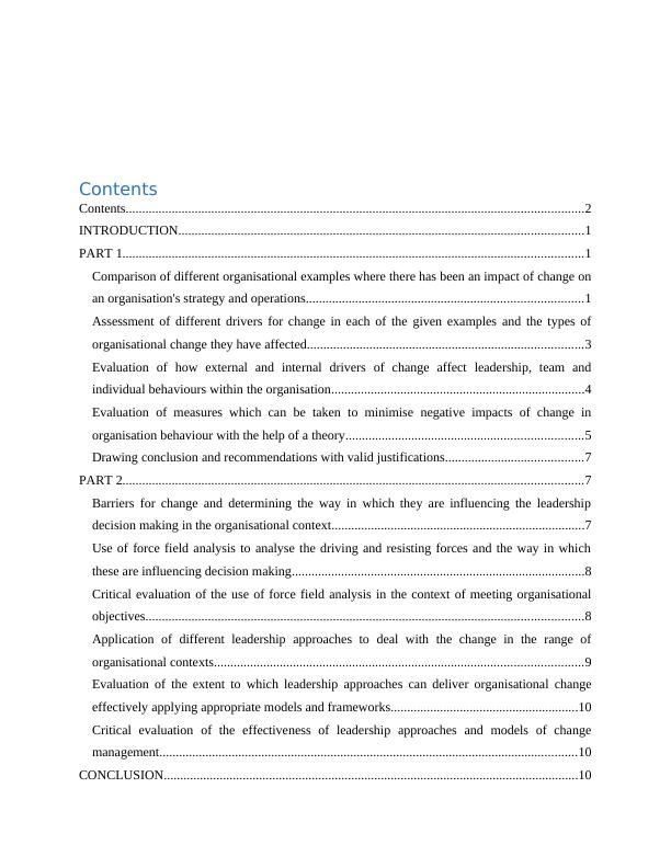 understanding and leading change assignment sample