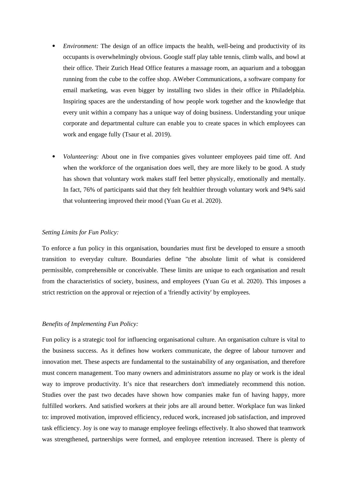 Analyzing Fun Policies for Enhanced Workplace Performance