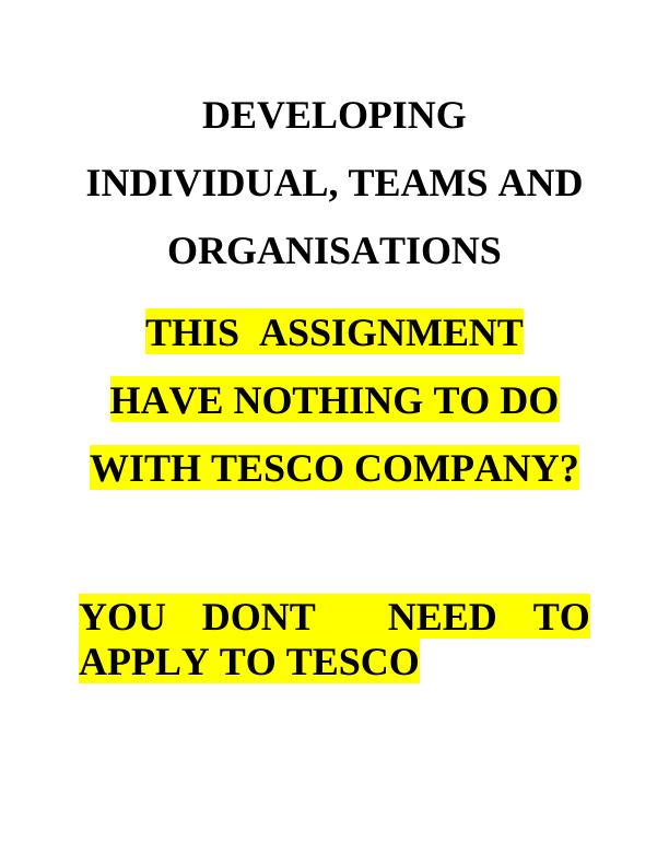 TESCO COMPANY OF CONTENTS INTRODUCTION 3 SECTION 13 P1 (A) Knowledge and Skills Needed by HR Professionals_1