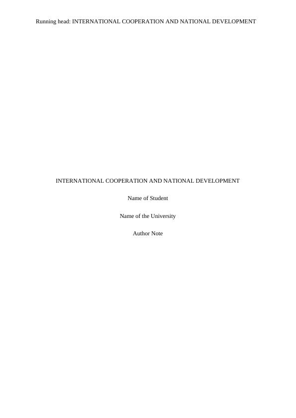 International Cooperation and Development Essay_1
