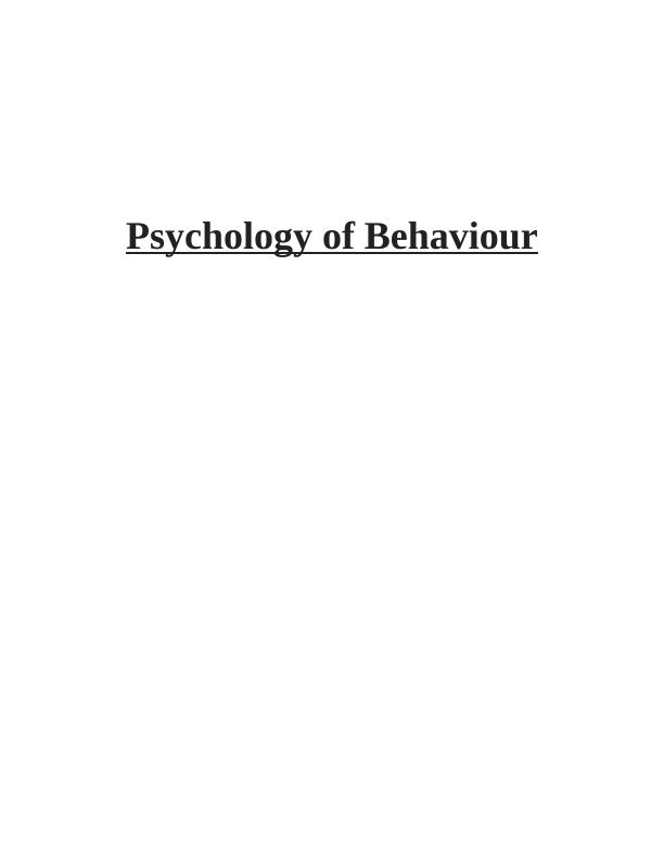 Psychology of Behaviour : Assignment (Doc)_1