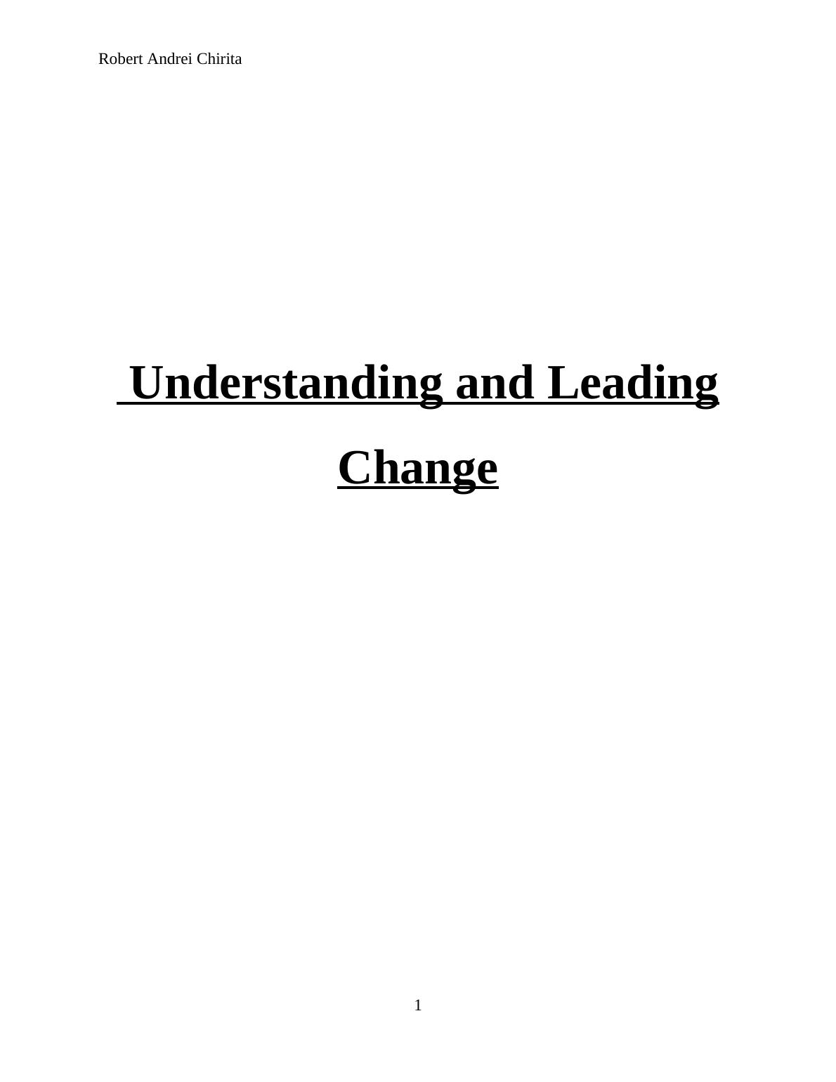Understanding and Leading Change in Organisations_1