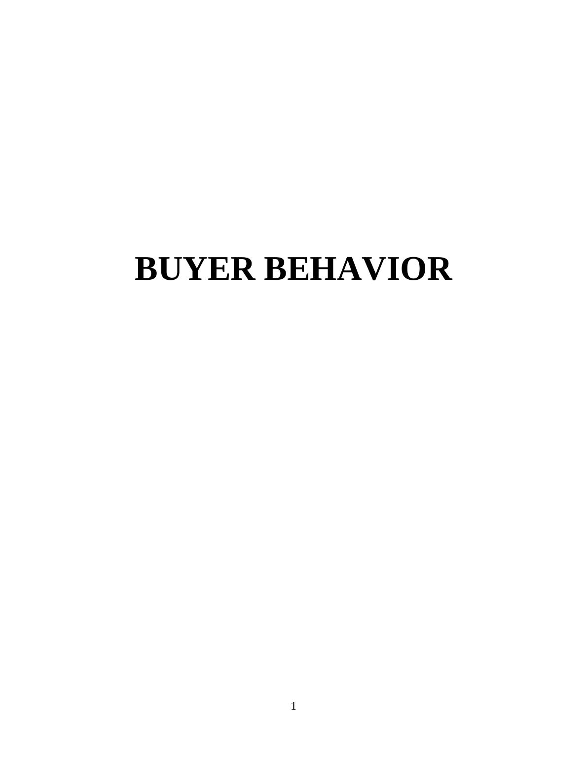 Buyer Decision Process Assignment_1