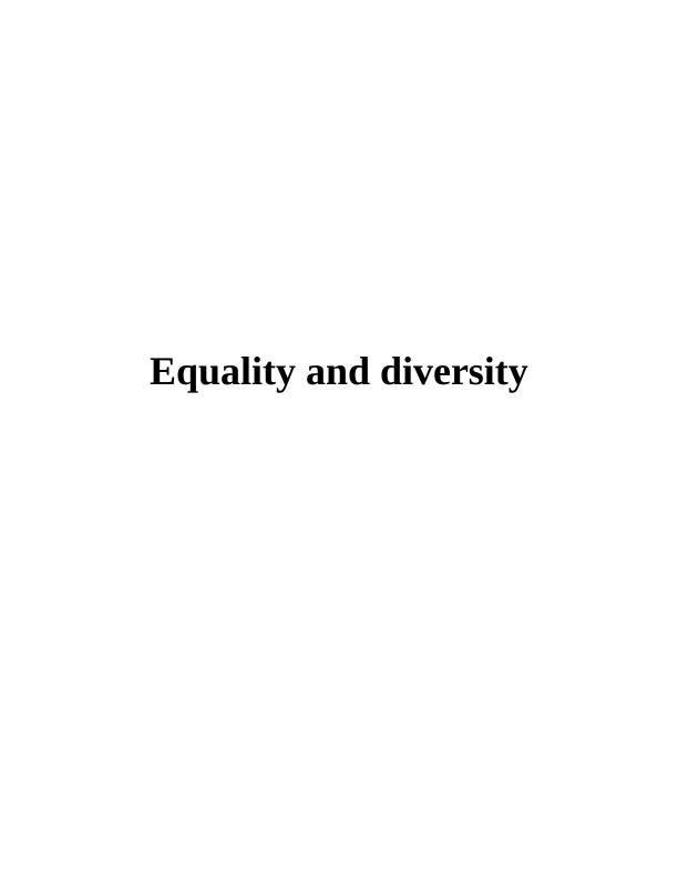 Equality and Diversity at Workplace_1