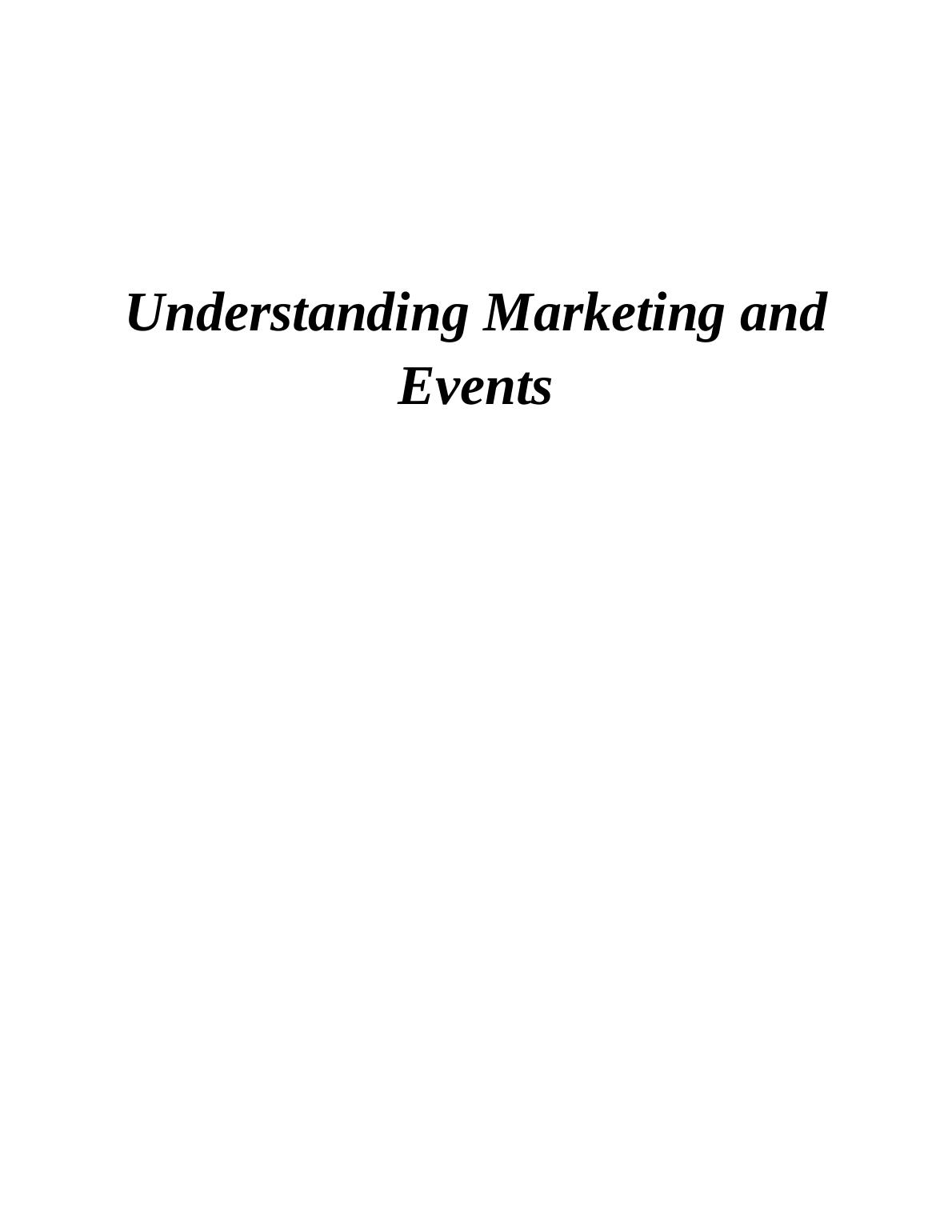 Event Marketing Ideas : Assignment