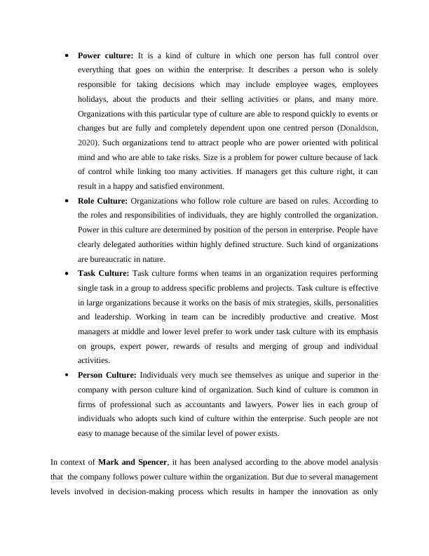 Influence of Culture, Politics and Power on Organizational Behaviour in Marks and Spencer_4