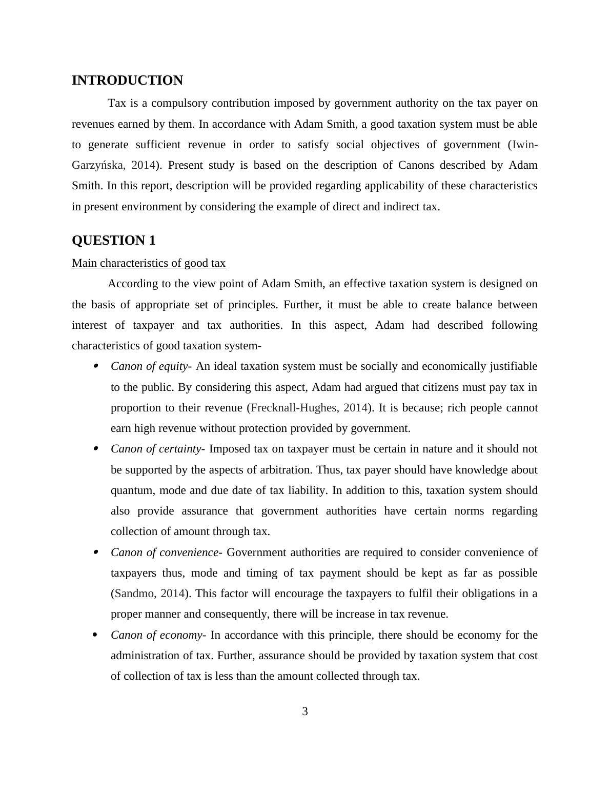 Characteristics of Good Tax System