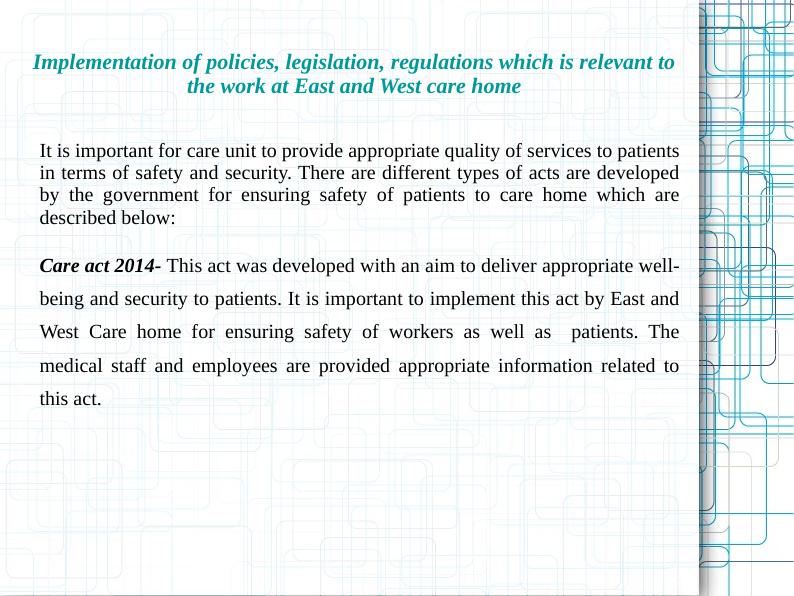 Implementation of Policies, Legislation, and Regulations in East and West Care Home_2