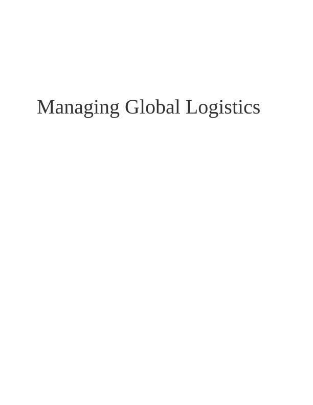 Report on Importance of Logistic Management System_1
