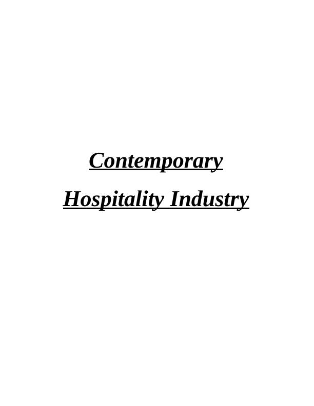 Contemporary Hospitality Industry Assignment - UK economy_1