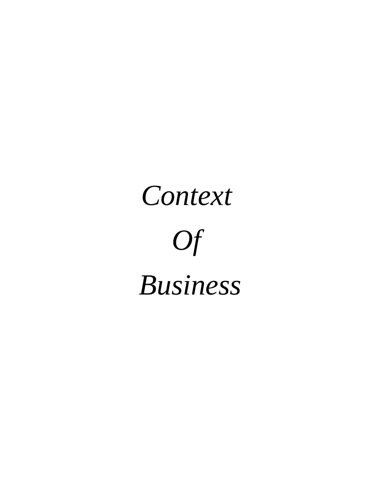 business context and its management assignment